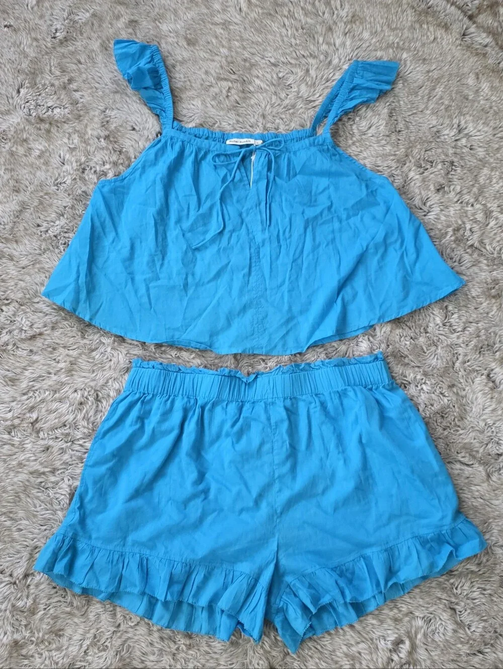 Roller Rabbit Blue Kenna Top & Cissy Shorts Set Women's Size XL